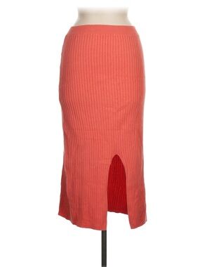 Free People Coral Ribbed Midi Skirt with Front Slit size M